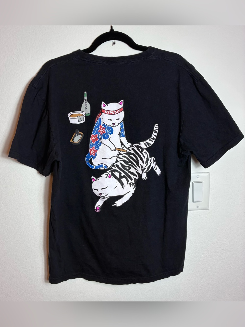 Ripndip Tattoo Nerm Graphic Tee Black Men’s Medium Streetwear Skate Shirt Cat